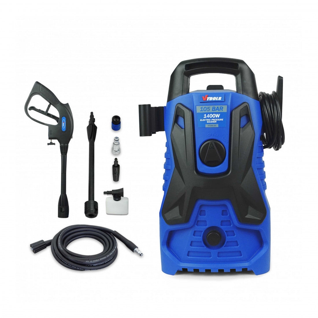 Vtools 105 Bar Electric Pressure Washer With 5 Meter Hose And Soap Dispenser