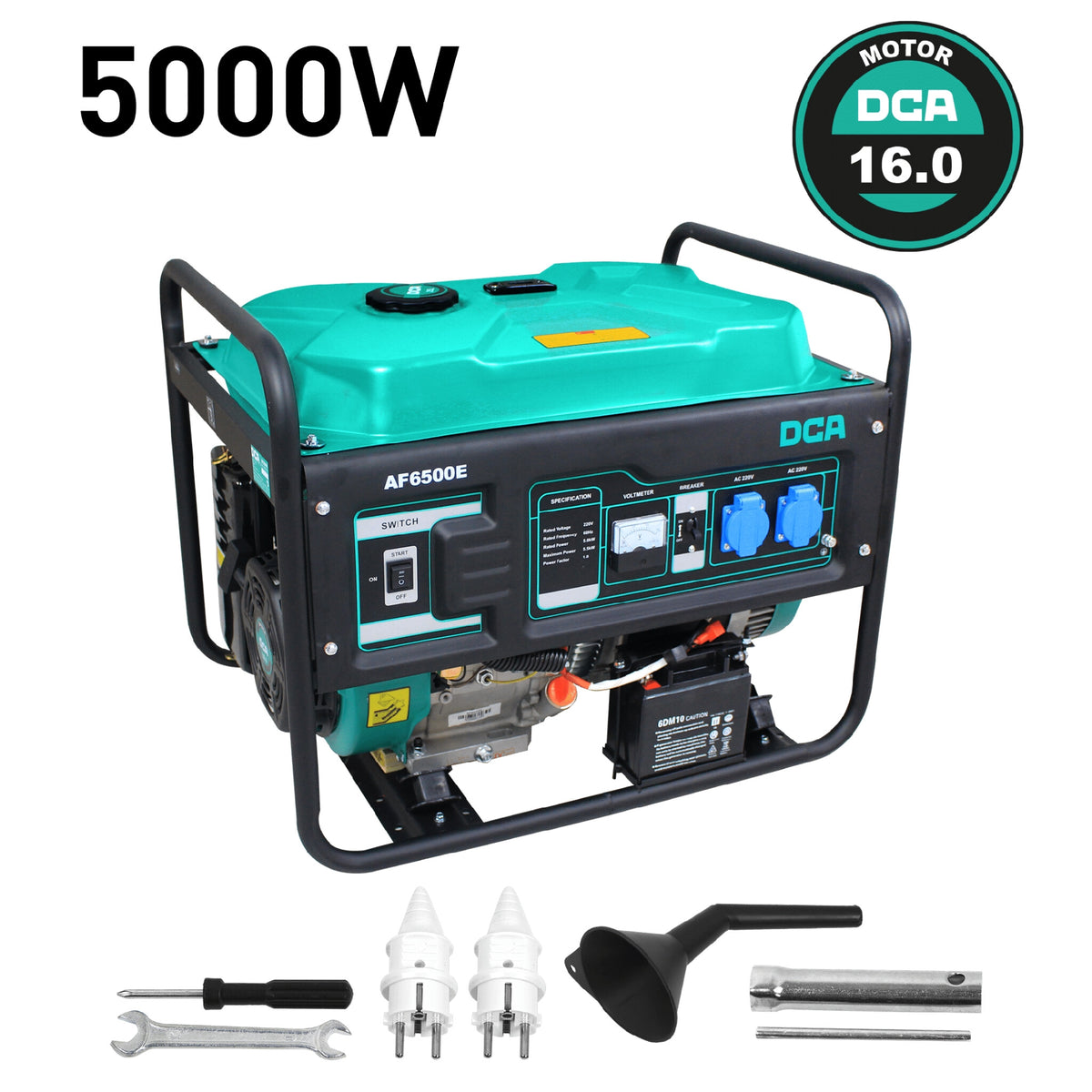 Dca 5000w Gasoline Generator Electric Starter