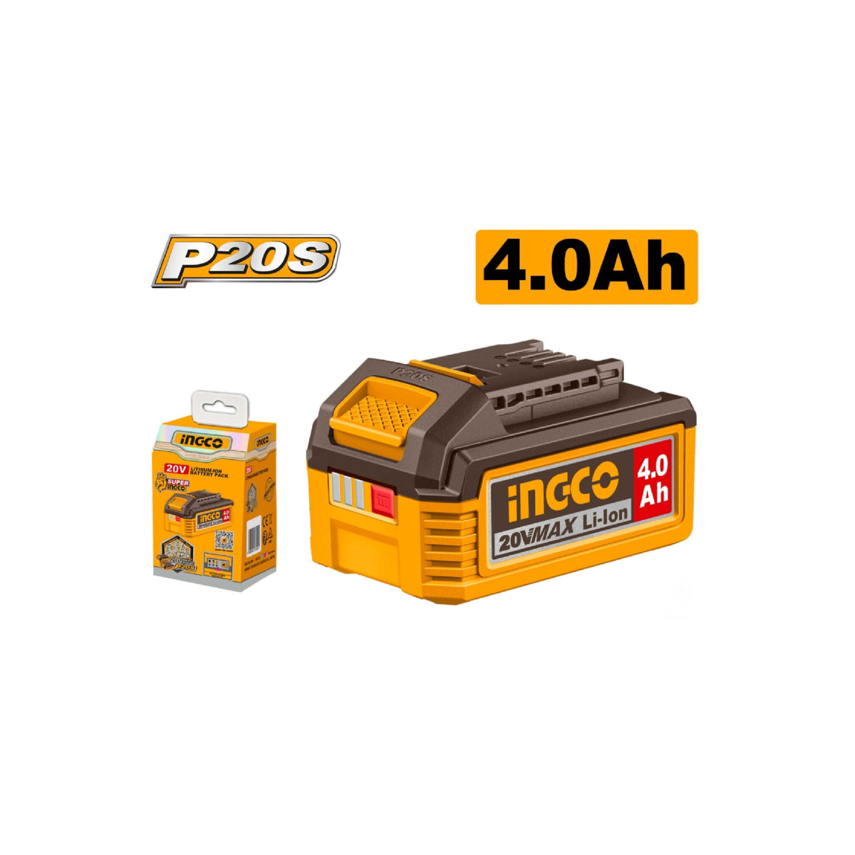 Ingco Battery Pack 4 0 Ah Capacity 4 A Current And 20 V