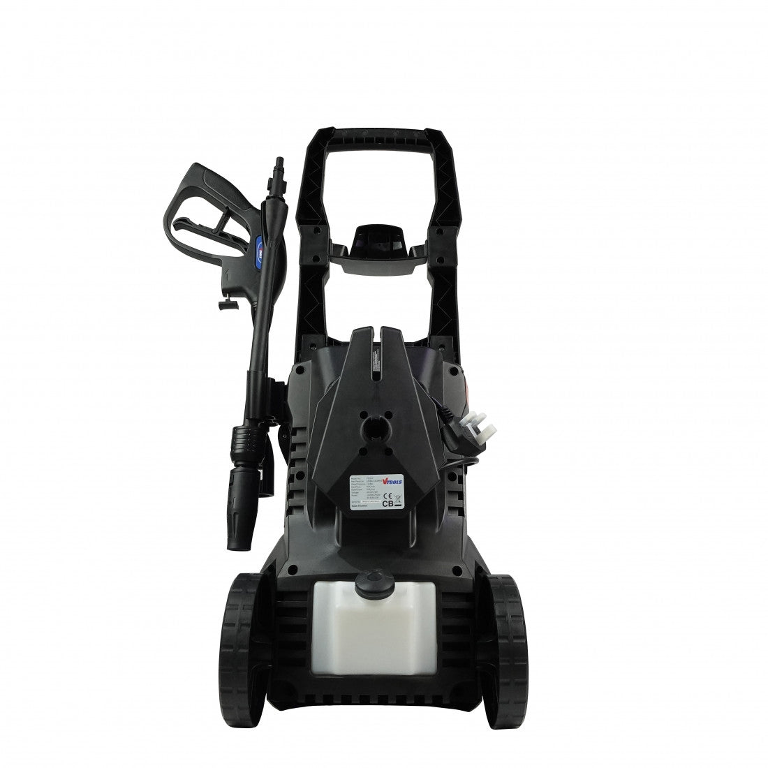 Vtools 165 Bar Electric Pressure Washer With 2 Wheels Meter Hose And Soap Dispenser