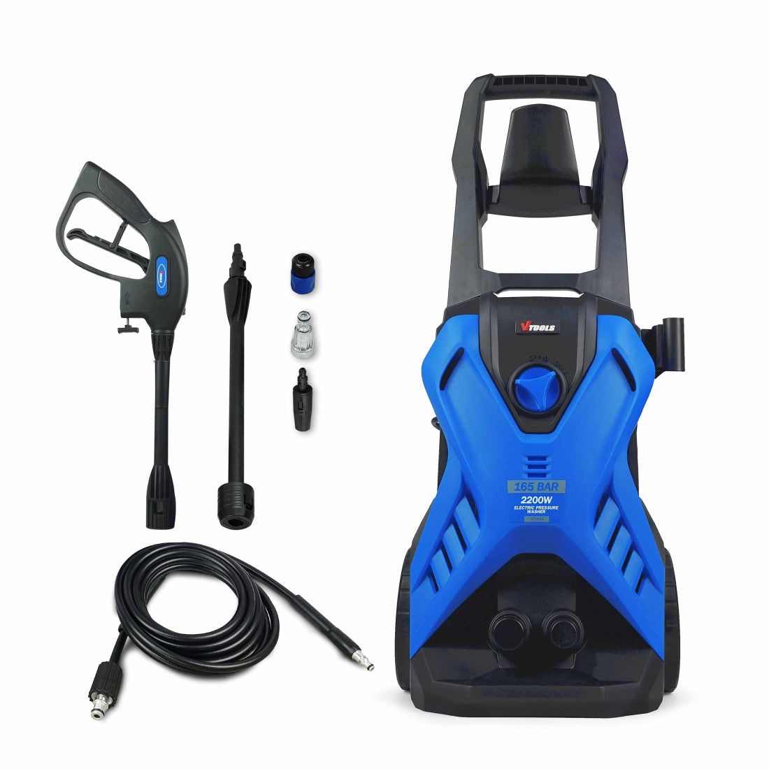 Vtools 165 Bar Electric Pressure Washer With 2 Wheels Meter Hose And Soap Dispenser