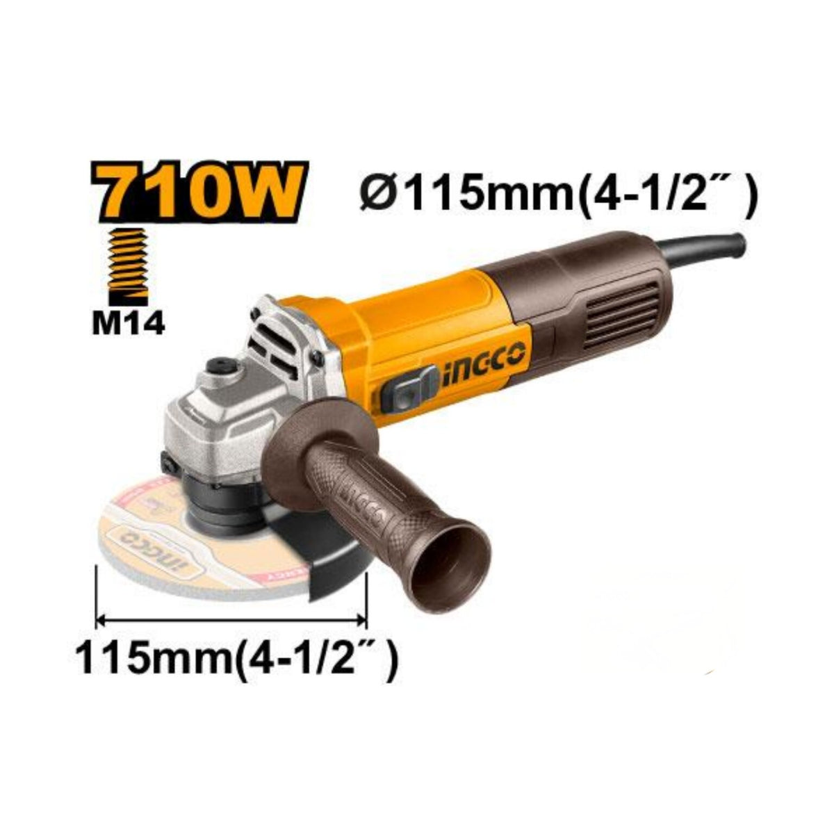 Ingco Ag7118 Angle Grinder 710w