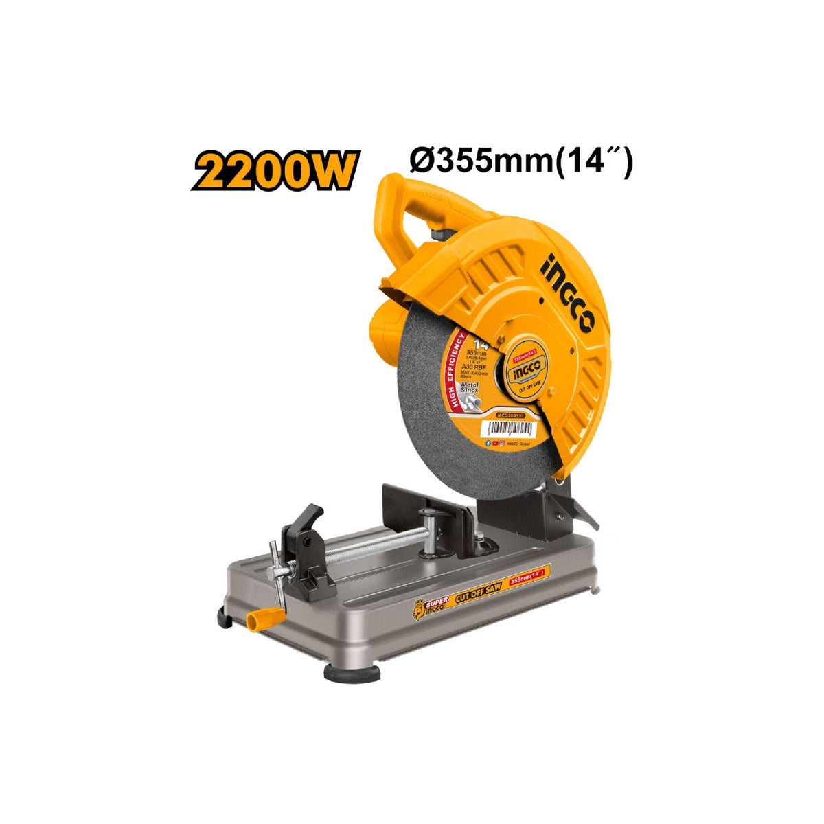 Ingco 355 Mm 14 Inch Disc Dia 2200 W Chop Saw