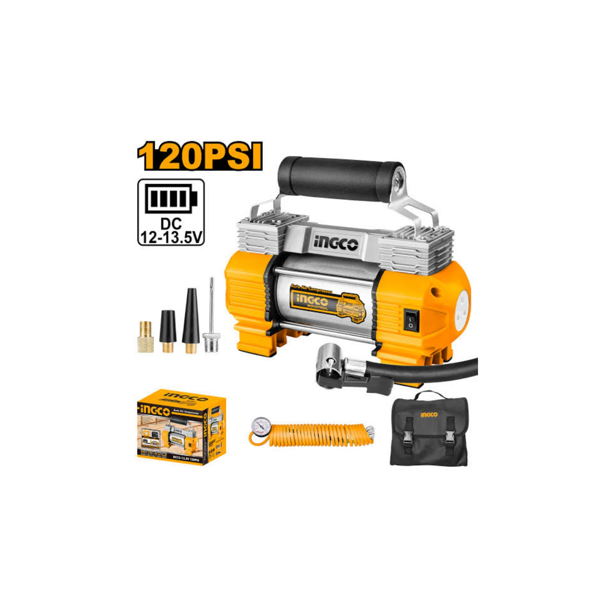 Ingco 12v 120 Psi 18 A Auto Air Compressor
