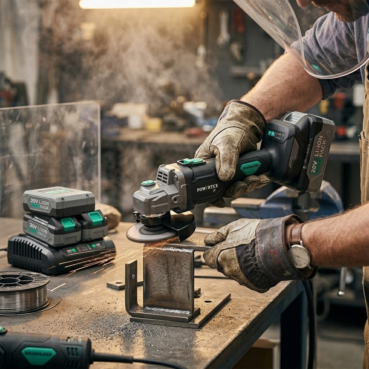 Powertex 20v Brushless Cordless Angle Grinder