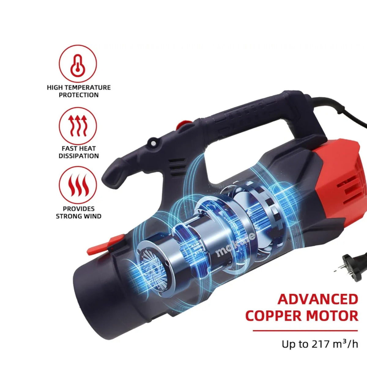 Electric Leaf Blower 3800w High Power Garden Blower For Leaves Grass Debris Removal Patio Maint