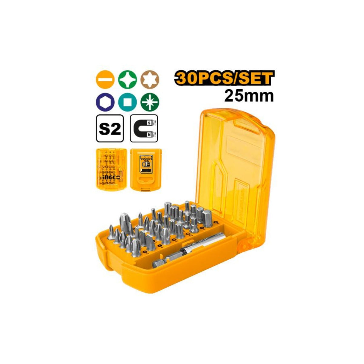 Ingco 30 Pcs Screwdriver Bits Set