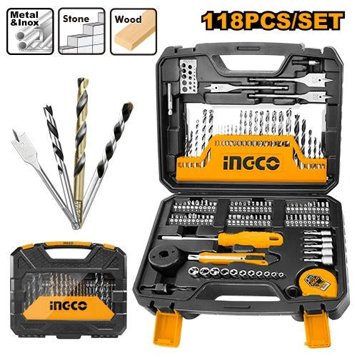 Ingco 118 Pcs Accessories Set 6pcs Masonry Drill