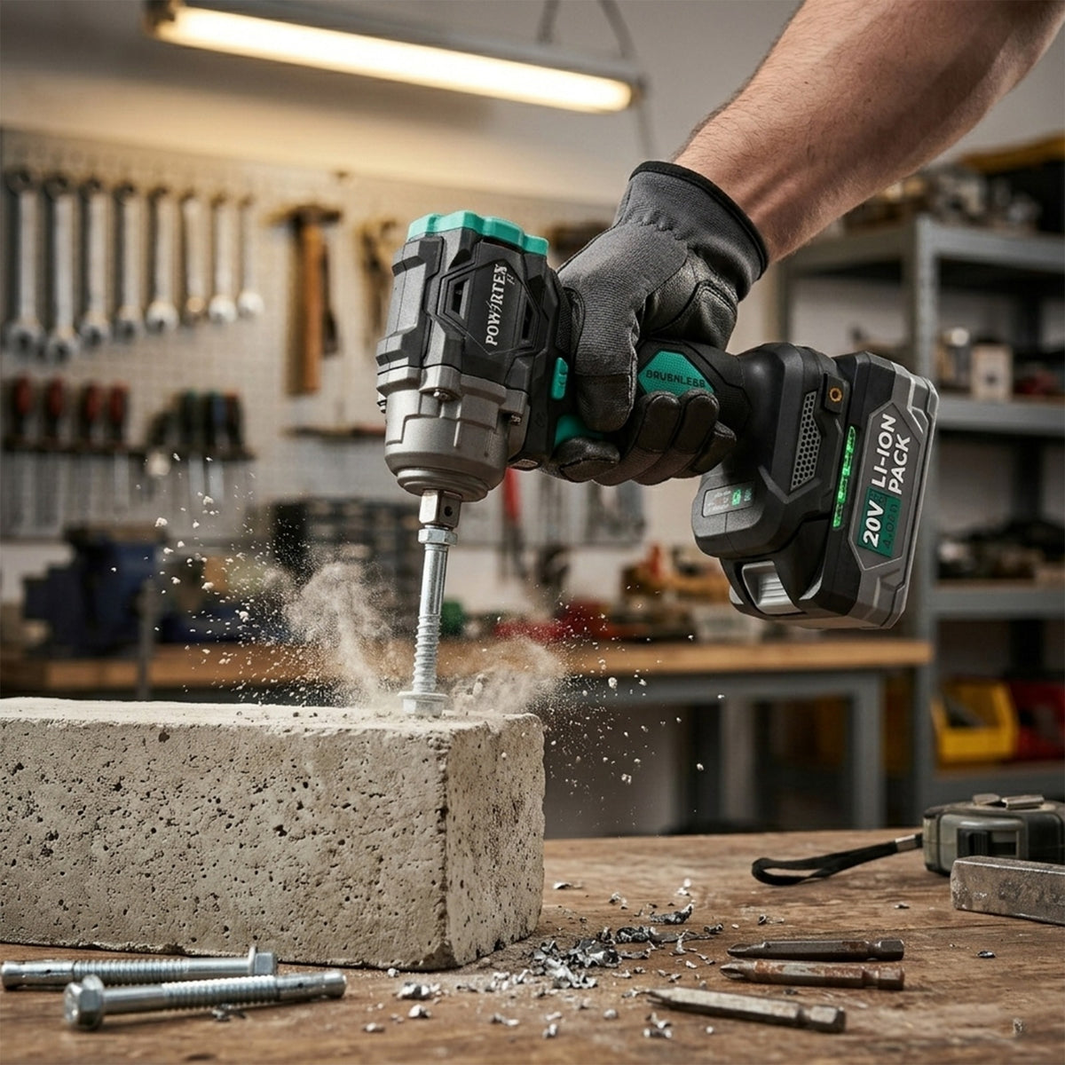Powertex G Series 1 2 Inch Cordless Impact Wrench With 2 Battery And Charger