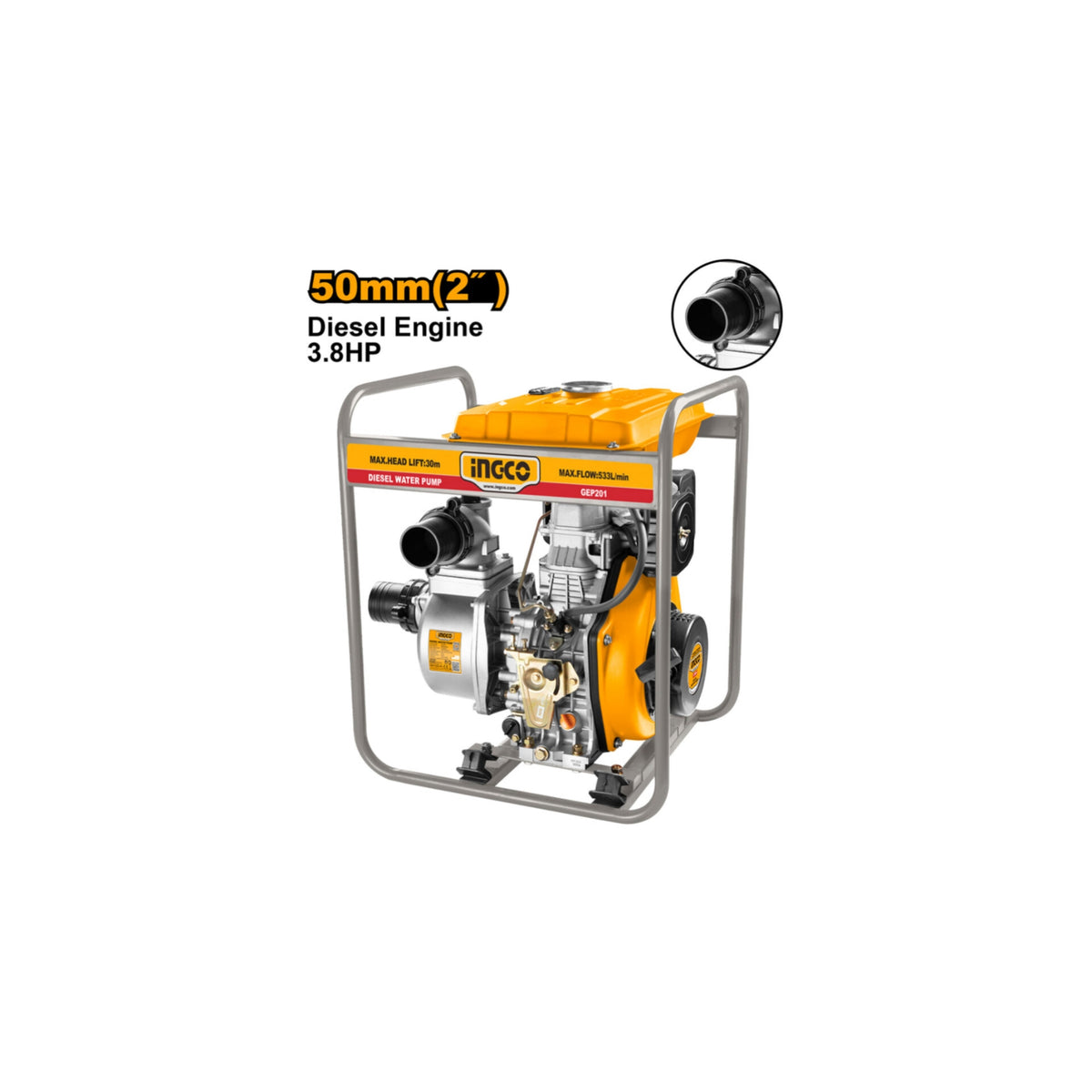 Ingco Diesel Engine Water Pump 3 8hp Gep201 Ing Wp