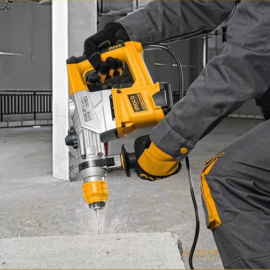 Ingco Rotary Hammer Chipping Gun 1050w Free Bits And Chisels