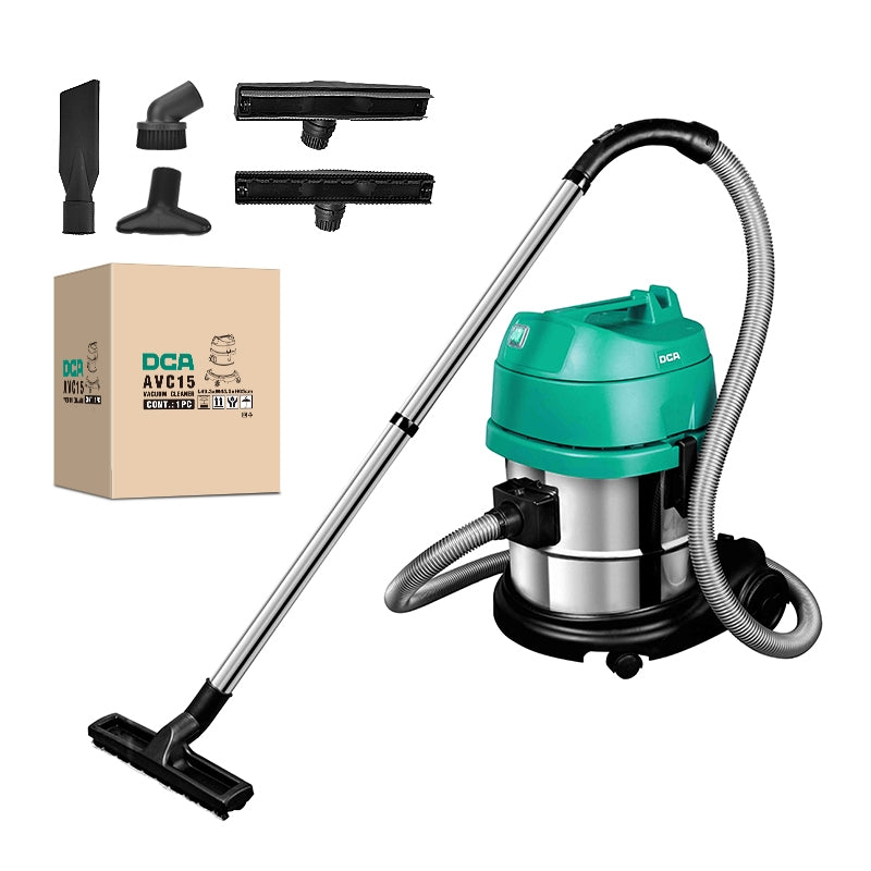 Electric 15l Wet And Dry Vacuum Cleaner 1200w With Wheels