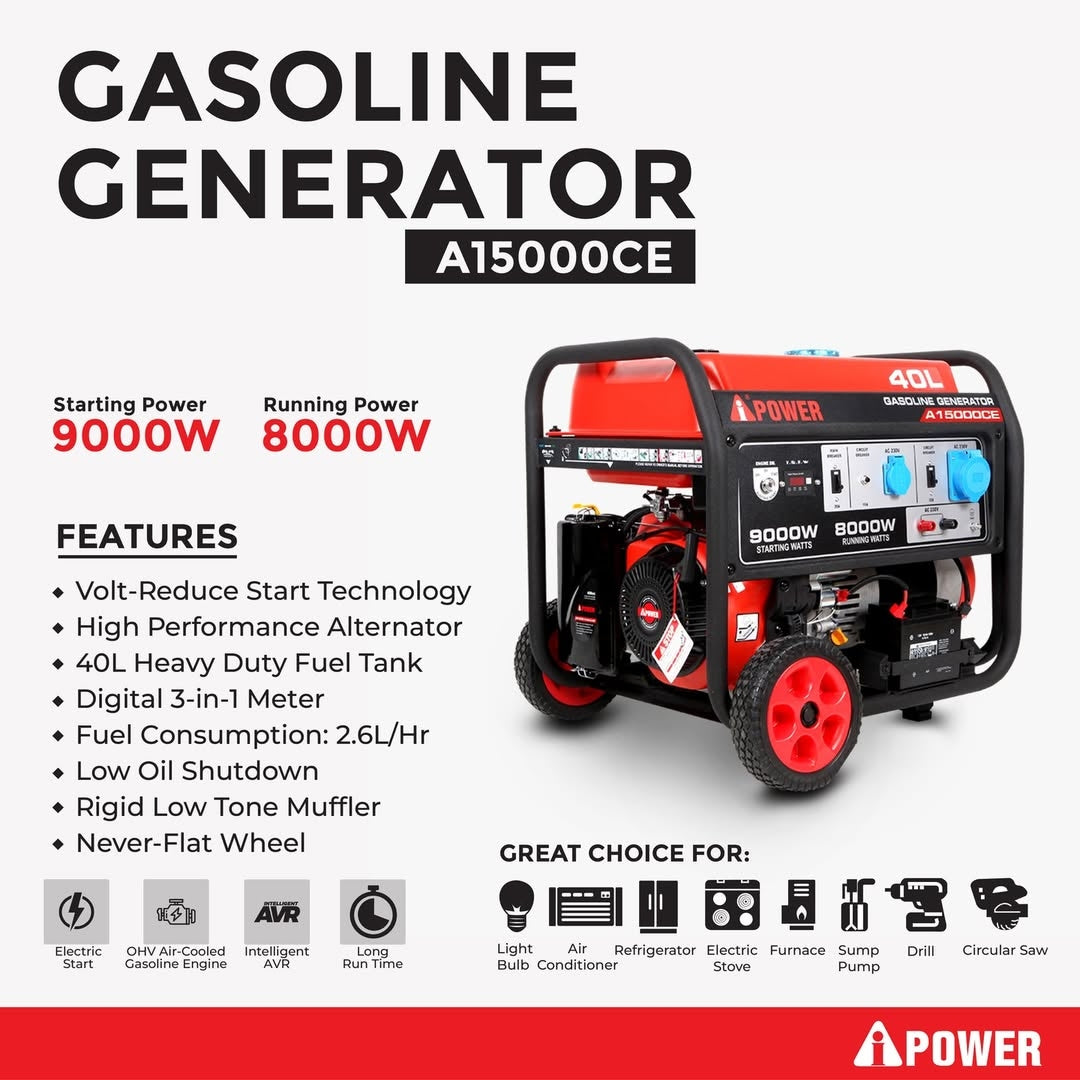 مولد بنزين AiPower 8kw سعة 40 لترًا