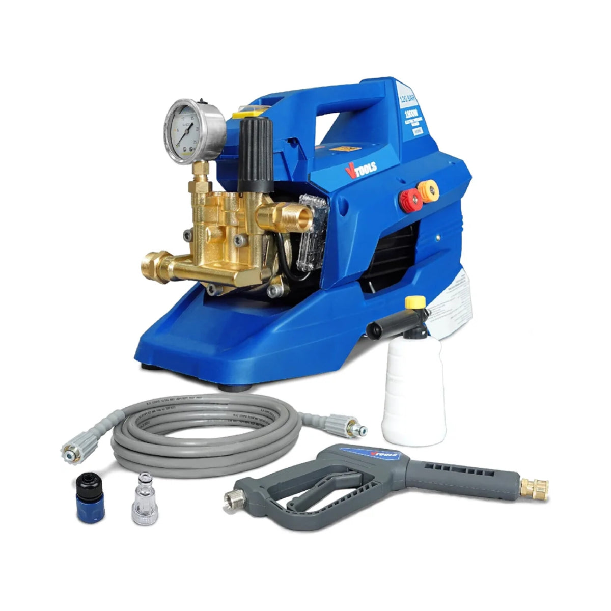 Vtools 120 Bar Electric Induction Pressure Washer With 5 Meter Hose Soap Dispenser 1800 Watt Aut