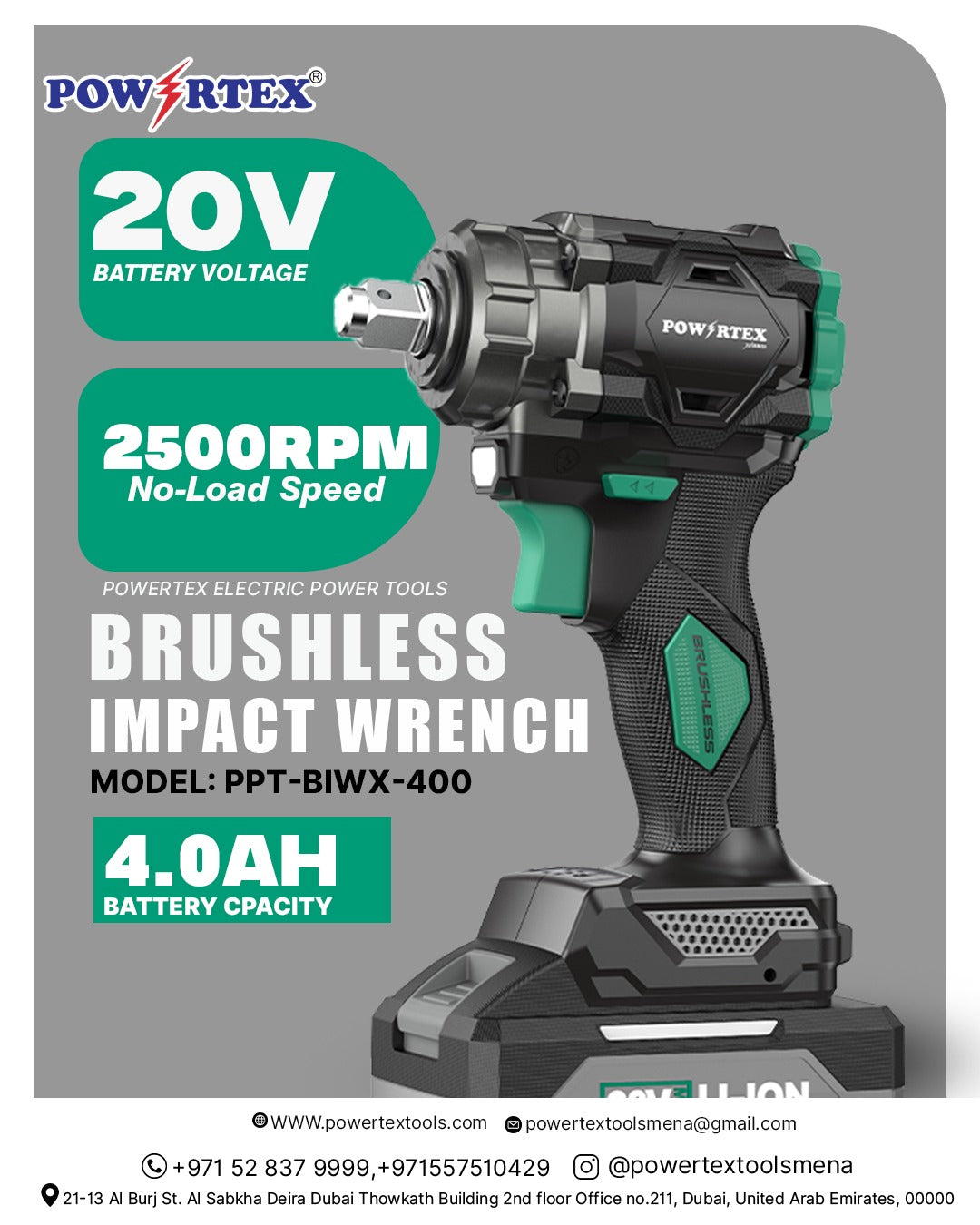PPT-BIWX-400-2 Brushless Impact Wrench