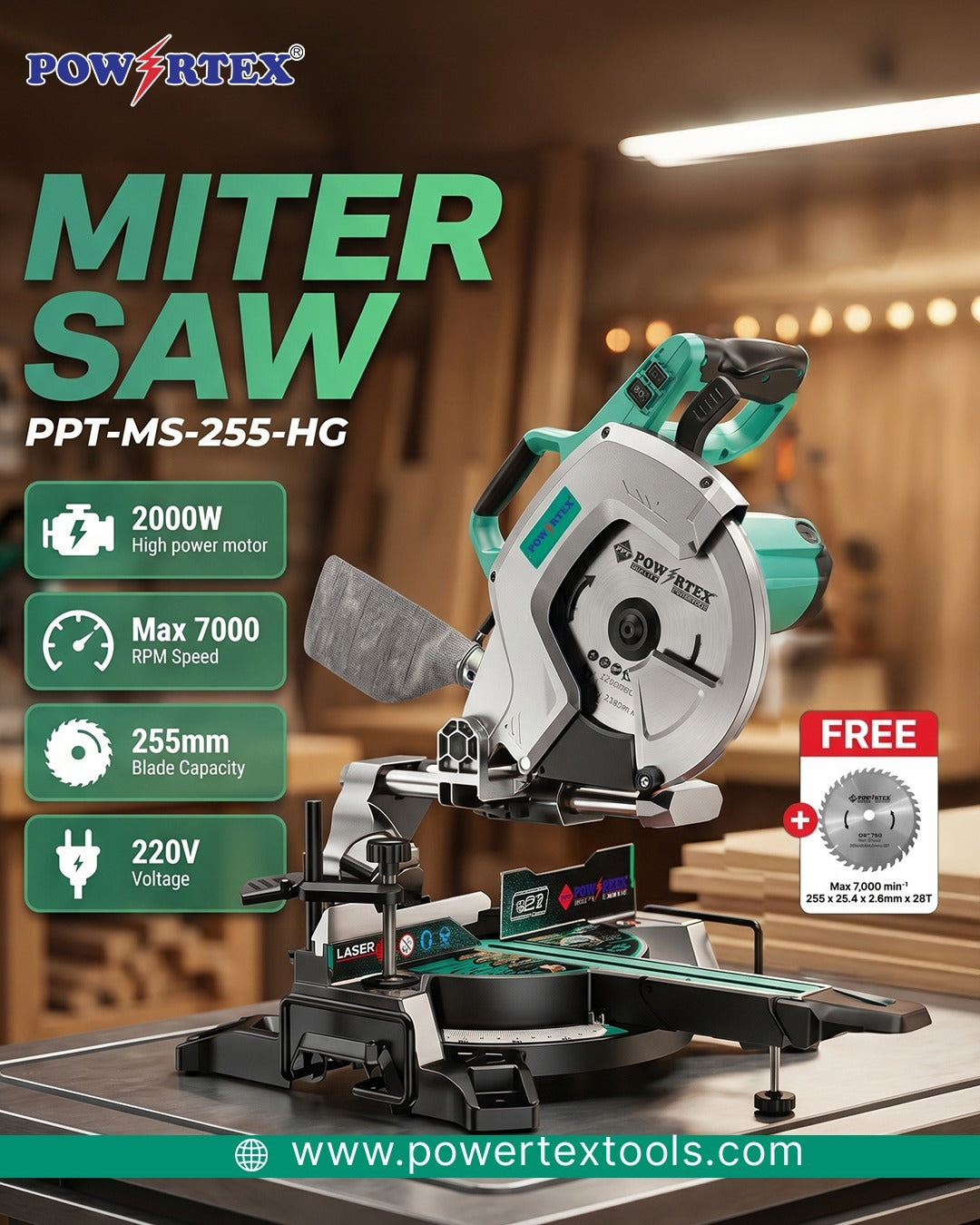 PPT-MS-255-HG Miter Saw