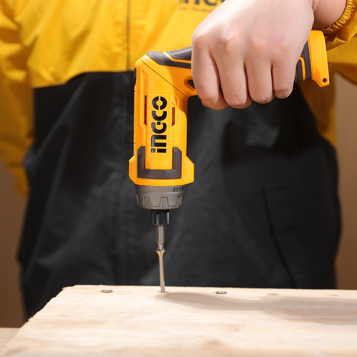 Ingco 8v Cordless Screwdriver 6 Nm Led Light Packed By Plastic Tool Box