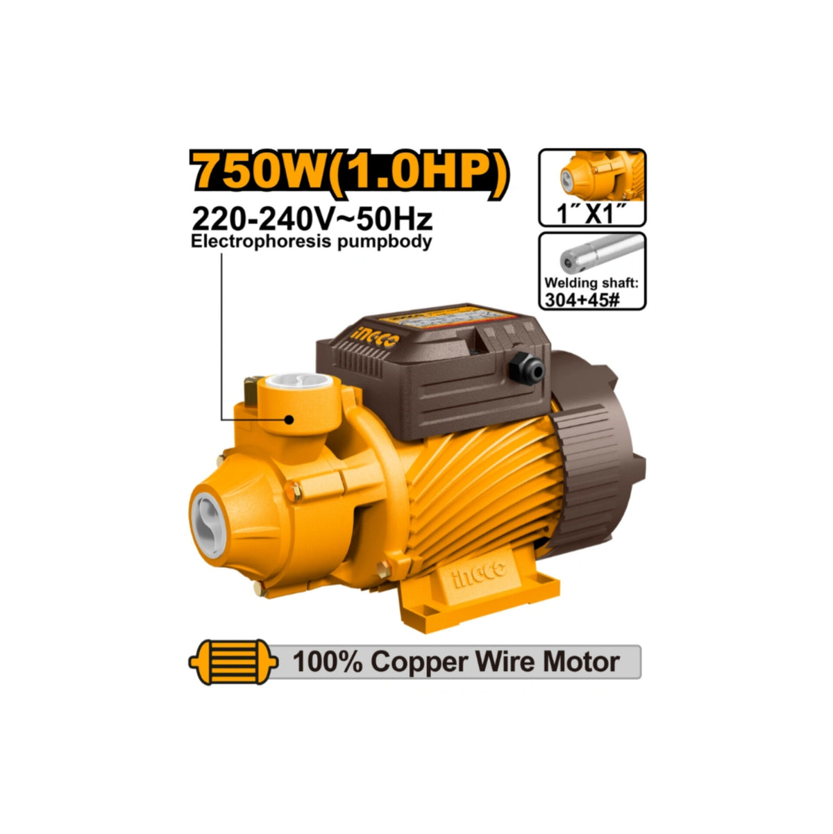 Ingco Vpm75068 Water Pump 750w 1 0hp Max Head 52m