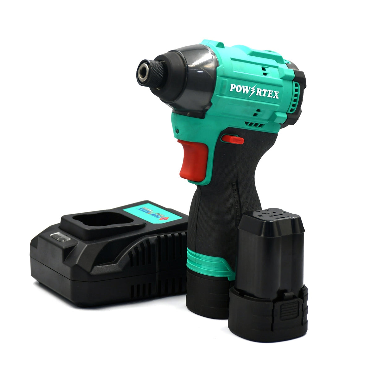 Powertex Cordless Impact Driver 16v 2 0ah 2 With 1 5a Battery Desktop Charger 140 N M