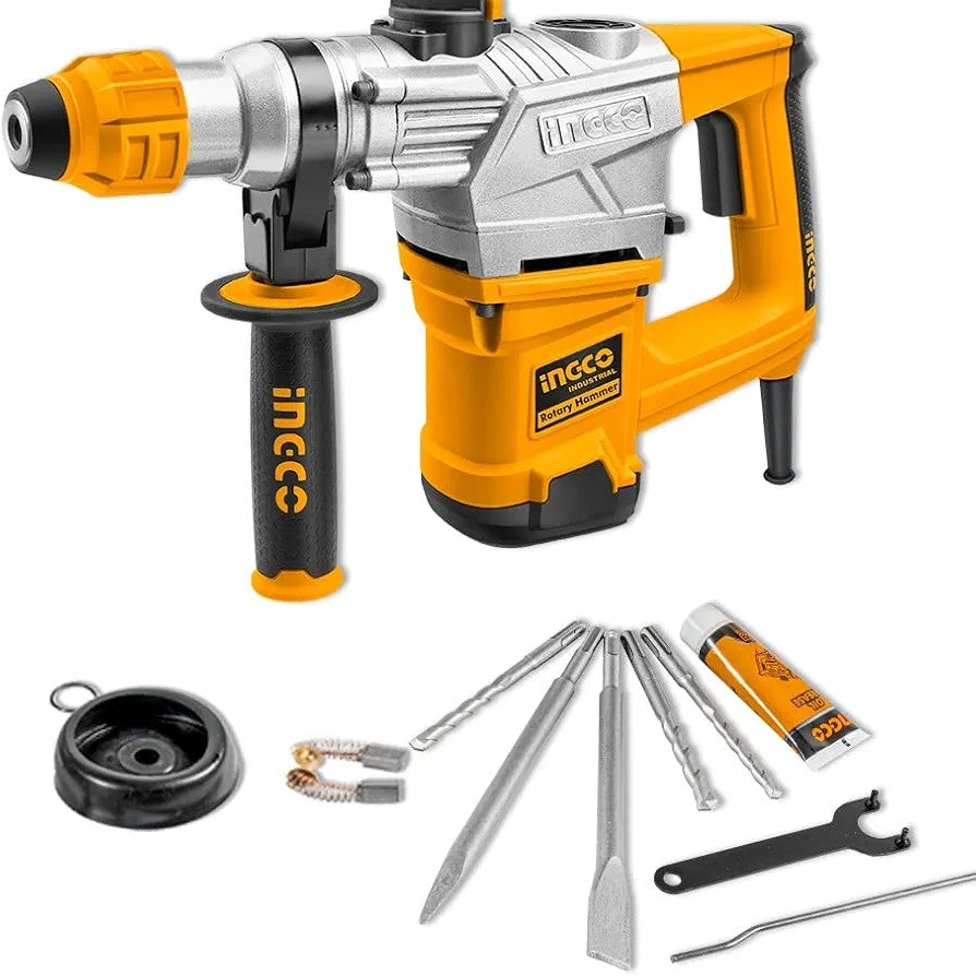 Ingco Rotary Hammer Chipping Gun 1050w Free Bits And Chisels