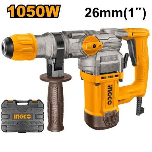Ingco Rotary Hammer Chipping Gun 1050w Free Bits And Chisels