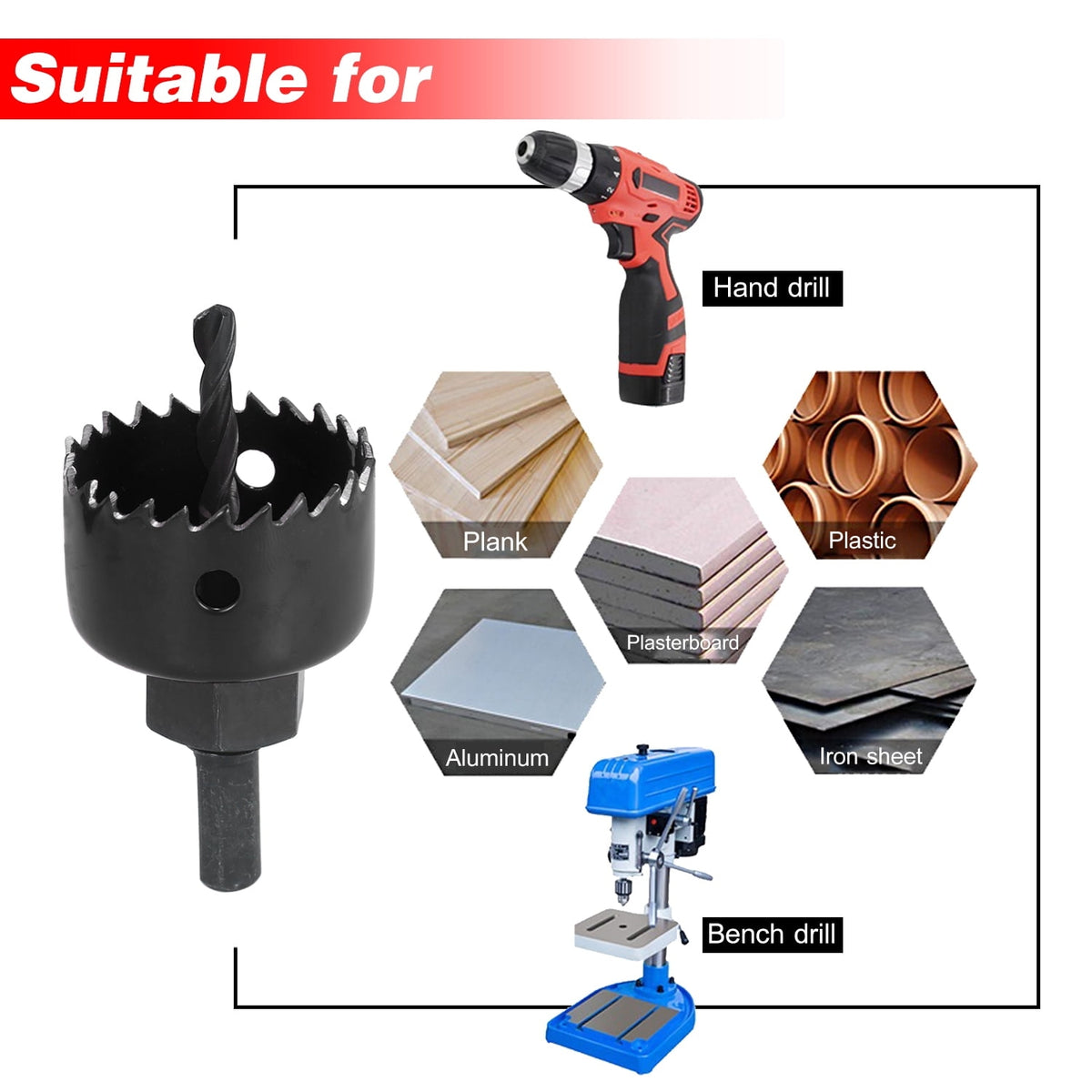 Hole Saw Set 6 Pcs Blister Ms53753 Cymate