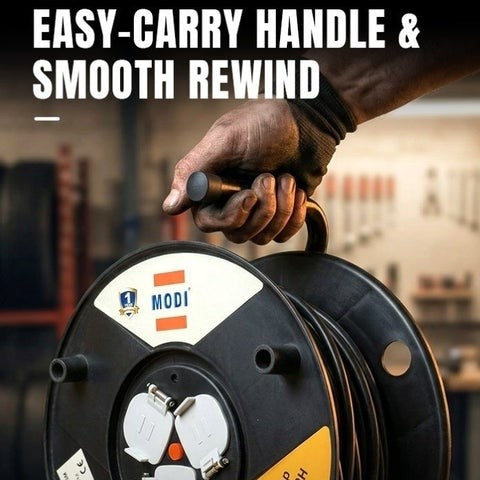 25m Heavy Duty Extension Cable Reel With 3 Sockets 3x2 5mm%c2%b2 Socket Safety Shutter Power Extension