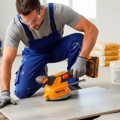 Ingco Cordless Tile Vibration Machine 130 Mm Suction Cup Diameter And 0 10000 Rpm Vibrational Freque